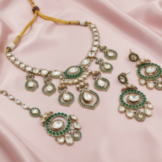 Tyani Emerald Drop Necklace Set