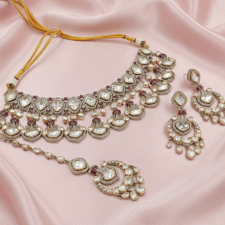 Tyani Ruby Pearl Cascade Necklace Set