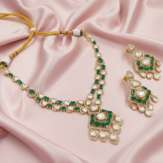 Tyani Emerald Green Drop Necklace Set
