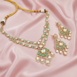 Tyani Mint Green Drop Necklace Set