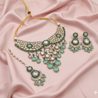 Tyani Sea-Green Drop Necklace Set