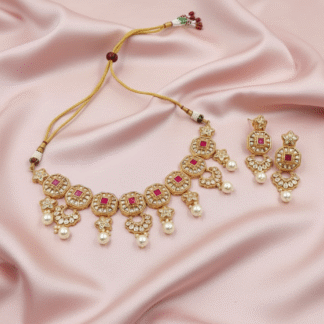 Ruby Rose Kundan Pearl Choker Set