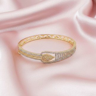 Elegant Gold-Plated Belt Motif American Diamond Statement Kada