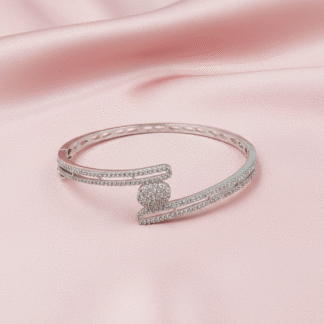 Golden Charm Bracelet with Shimmering American Diamond Accents