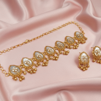 Pastel Rose Grand Navratna Choker Set