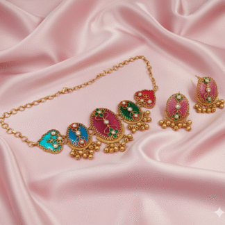 Amethyst Frost Mosaic Choker & Earring Set