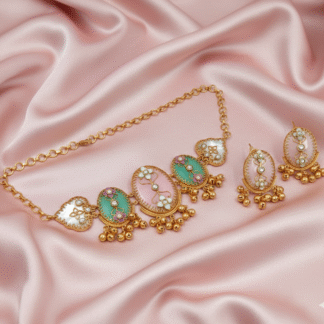 Amethyst Frost Mosaic Choker & Earring Set