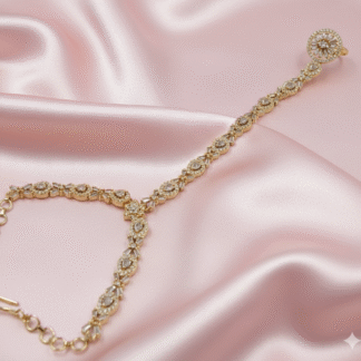 Silver Floral Majesty American Diamond Hathphool