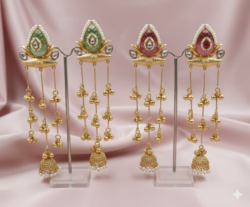 Maharani Tiered Meenakari Statement Jhumkas