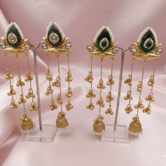 Mayura Peacock Filigree Long Chandelier Jhumkas