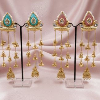 Mayura Peacock Filigree Long Chandelier Jhumkas