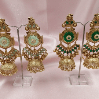 Maharani Tiered Meenakari Long Jhumkas