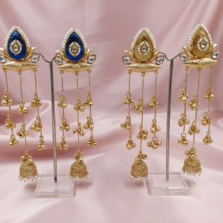 Mayura Peacock Filigree Long Chandelier Jhumkas