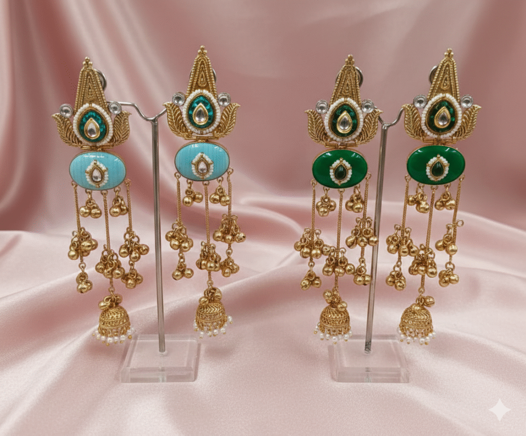 Mayura Peacock Chandelier Long Jhumkas