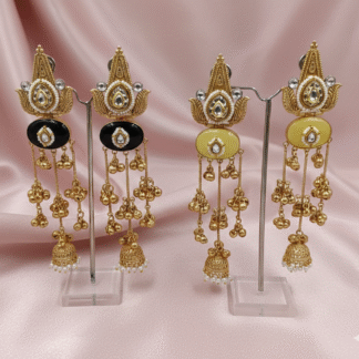 Mayura Peacock Filigree Long Chandelier Jhumkas