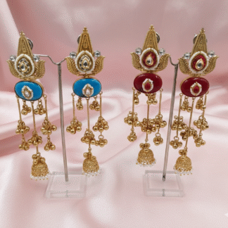 Mayura Peacock Filigree Long Chandelier Jhumkas