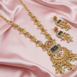 Heritage Temple Gold-Plated Divine Goddess Motif Necklace Set