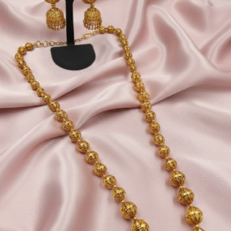 Elegant Floral Vine American Diamond Gold-Plated Necklace Set