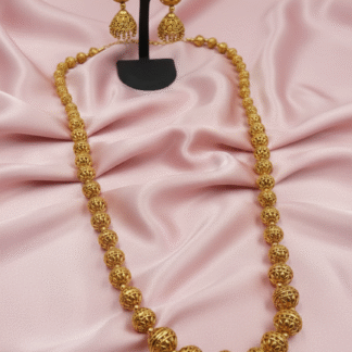 Classic 22K Gold-Plated Matarmala Bead Necklace Set