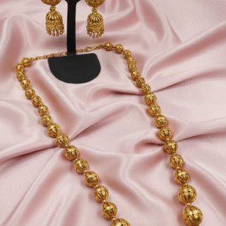 Traditional Gold-Plated Textured Matarmala Necklace Set