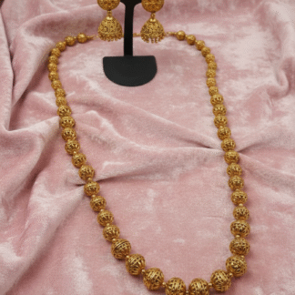 Classic 22K Gold-Plated Matarmala Bead Necklace Set