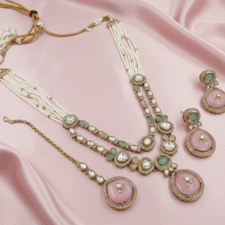 Pastel Harmony Mehandi Polish Necklace Set