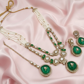 Navratna Heritage Mehandi Polish Necklace Set