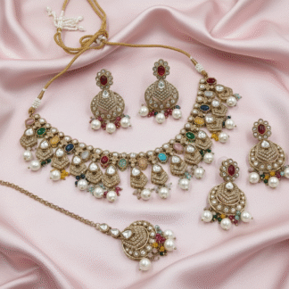 Navratna Heritage Mehandi Polish Choker Set