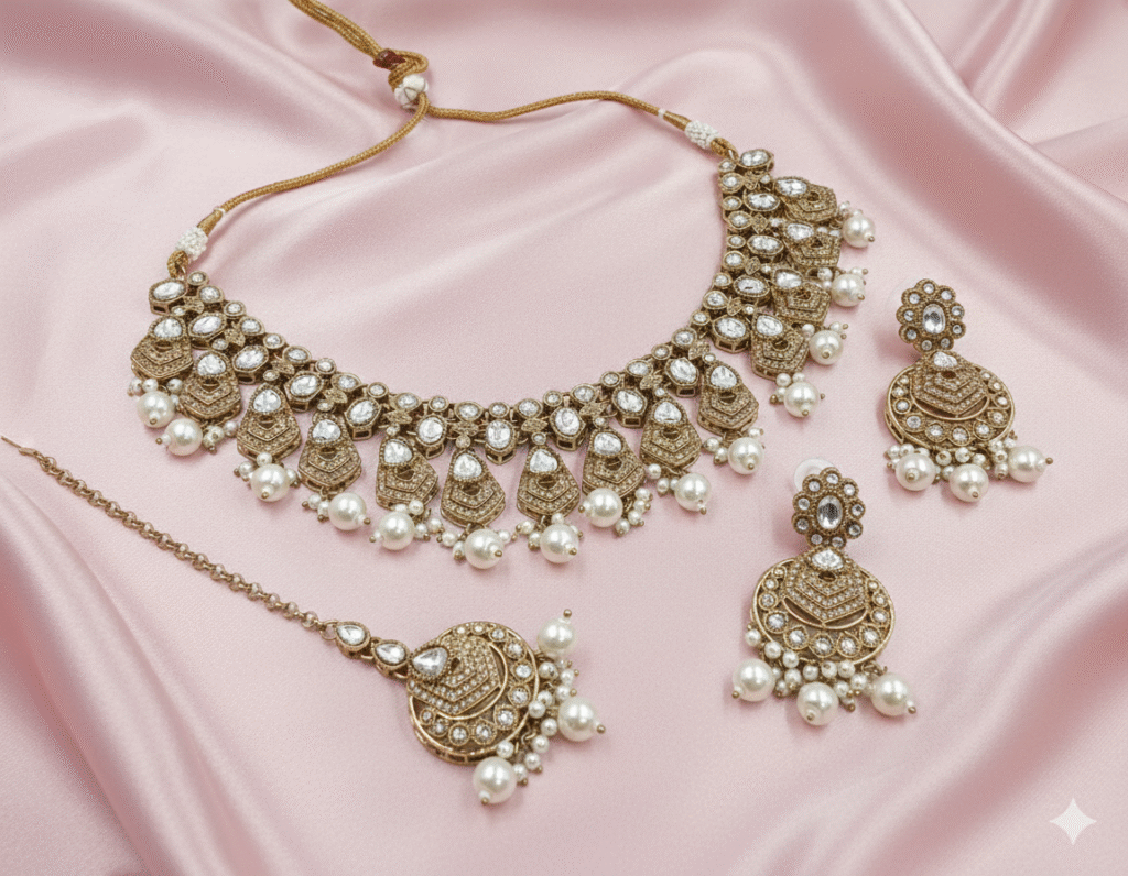 Royal Emerald Mehandi Polish Choker Set