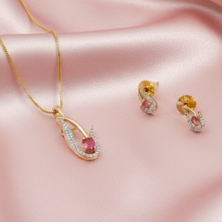 Royal Emerald & Diamond Waterfall Necklace Set