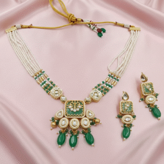 Royal Blush Pink & Pearl Kundan Meenakari Set