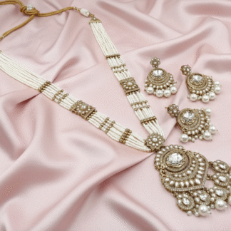 Geometric Radiance Rhodium & Gold Pendant Set