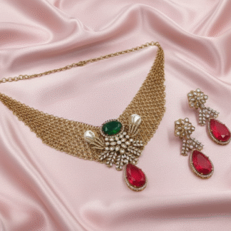 Maharani Antique Gold Kundan Necklace Set