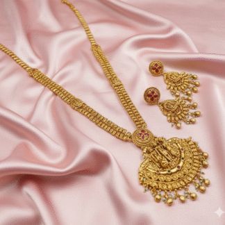 Heritage Gold-Plated Sacred Radha Krishna Motif Long Ranihaar Set