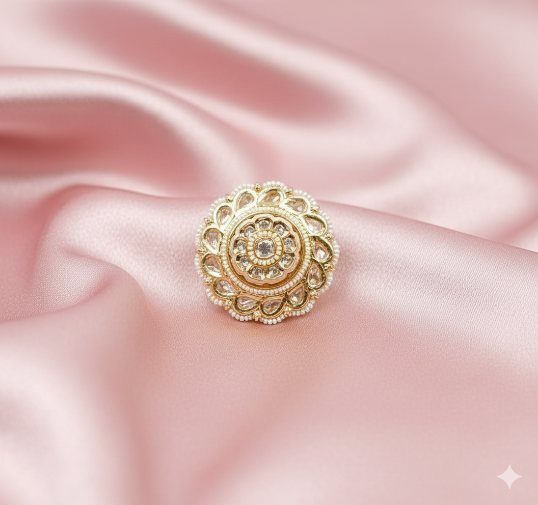 Grand Imperial Medallion Polki Ring