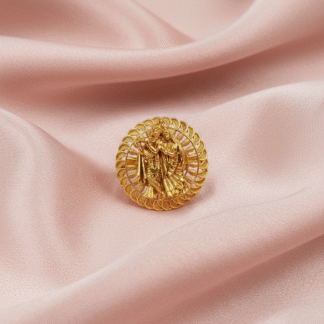 Divine Radha-Krishna Gold Filigree Statement Ring