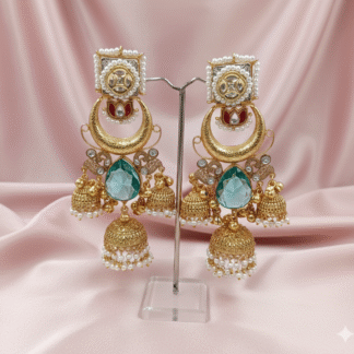 Sahara Heritage Statement Studs with Beaded Ear-Chains