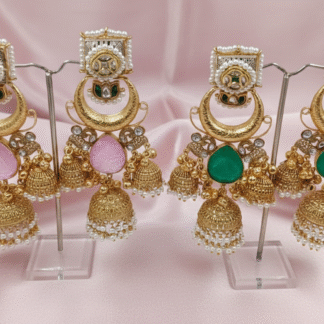 Sahara Heritage Statement Studs with Beaded Ear-Chains